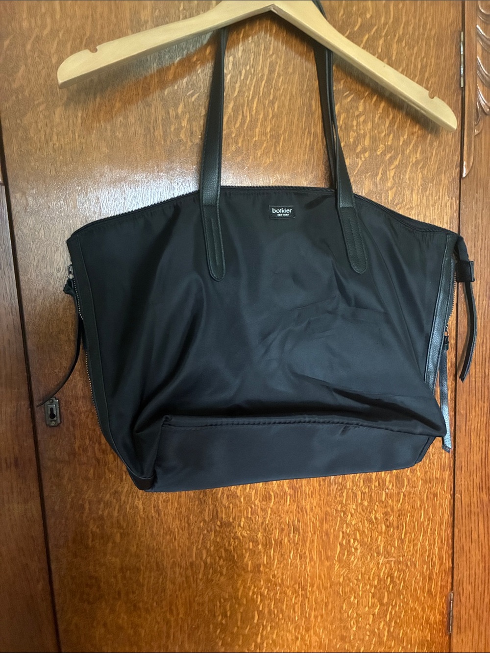 Botkier Black Nylon Tote with Leather Straps